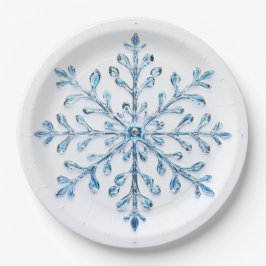 elegante Weihnachtsschneeflocke Pappteller