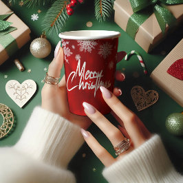 Elegante Weihnachtsschneeflocken PAPER CUPS Pappbecher
