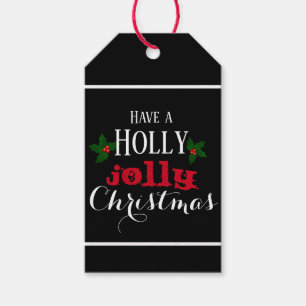 Elegante Weihnachtsstechpalmen-lustige rote Geschenkanhänger