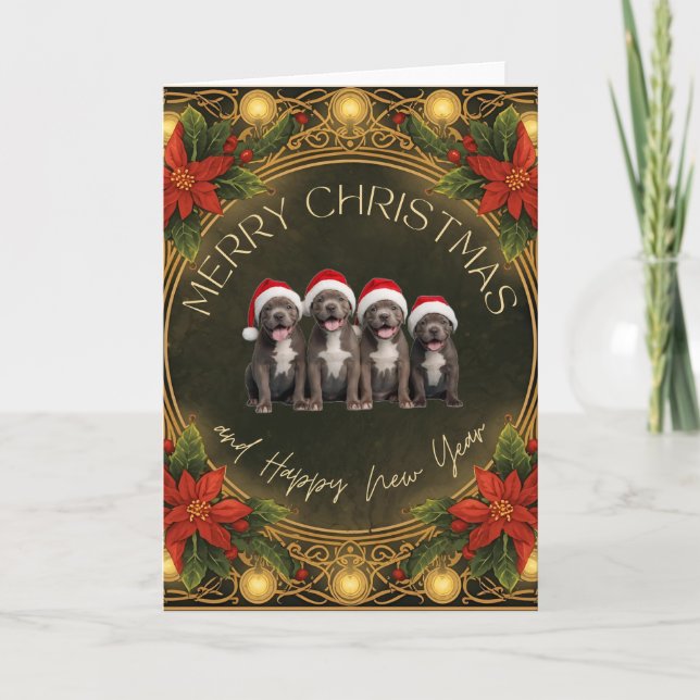 Elegante Weihnachtsstern-Gold-Filigran und Lichter Karte (Vorderseite)