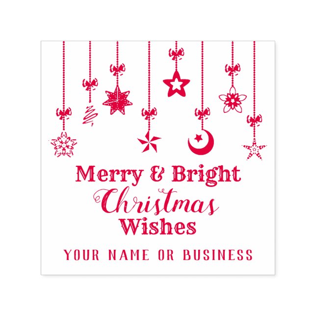 Elegante Weihnachtssternornamente Permastempel (Design)