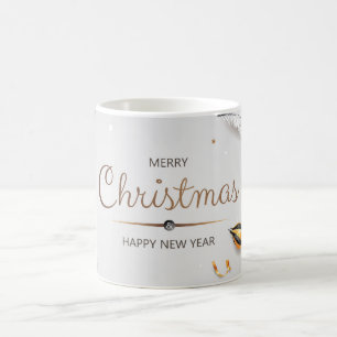 Elegante Weihnachtstasse aus Gold Festliches Wei Kaffeetasse
