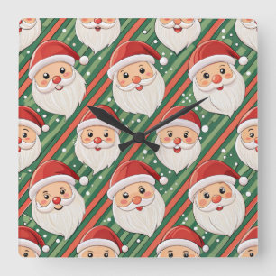 Elegante Weihnachtswanduhr – Festliche Winterzeit Quadratische Wanduhr