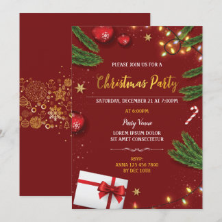 Elegante Weihnachtszeit-Party Einladung