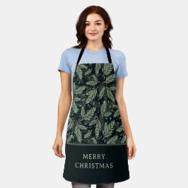 Elegante Weihnachtszweige auf schwarz Schürze
