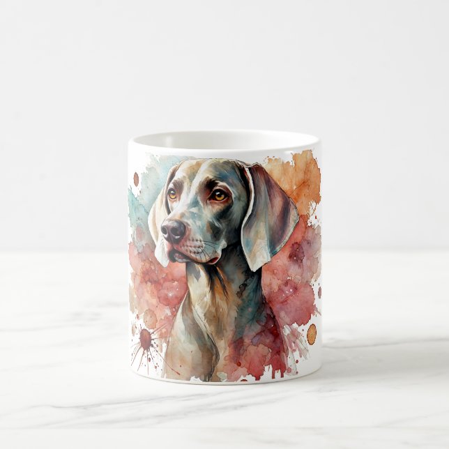 Elegante Weimaraner Wasserfarben Tasse (Mittel)