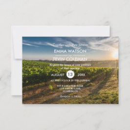 Elegante Weine und Weintrauben Hochzeitskarte Einladung