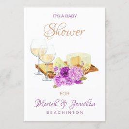 *~* Elegante Weingläser Käse BABY SHOWER Einladung