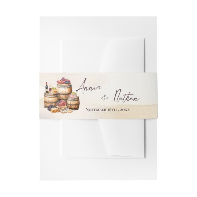 Elegante Weinkellerei Grapevine Inspiriert Rustika Einladungsbanderole (Vorderseite Beispiel)