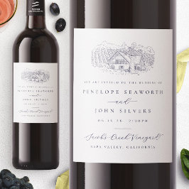 Elegante Weinkultur und Erde Einladung Weinetikett