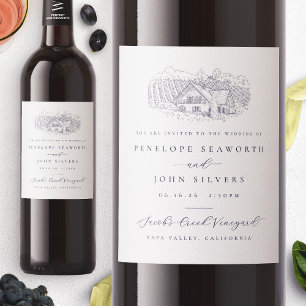 Elegante Weinkultur und Erde Einladung Weinetikett