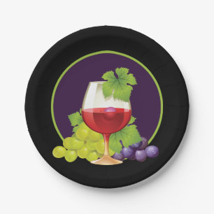 Elegante Weinprobe Party Paper Tischset Pappteller