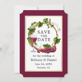 Elegante Weintrauben Save The Date