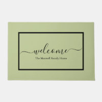 Elegante Weise grüne Kalligraphie Familienname Doo