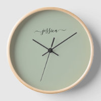 Elegante Weise Grünen Skriptname große Uhr