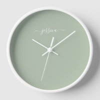 Elegante Weise Grünen Skriptname große Uhr
