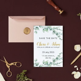 Elegante Weiß- und grüne Wasserfarbe Rettete die D Einladung