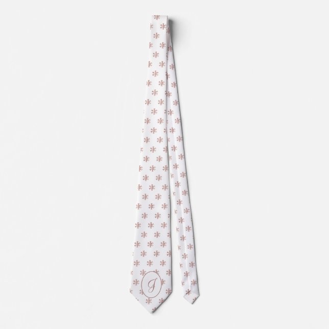 Elegante Weiß und Rose Goldene Schneeflocken Mit M Krawatte (Vorderseite)