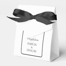 Elegante Weiß- und Schwarz-Gastgeschenk Hochzeit