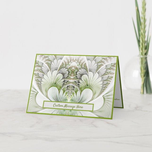 Elegante weiße Abstrakte Blumenkarte Karte (Vorderseite)