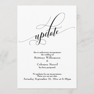 Elegante weiße, aufgeschobene Hochzeitsupdate-Kart Einladung