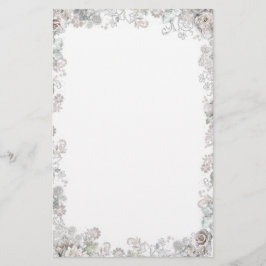 Elegante weiße Blume Briefpapier