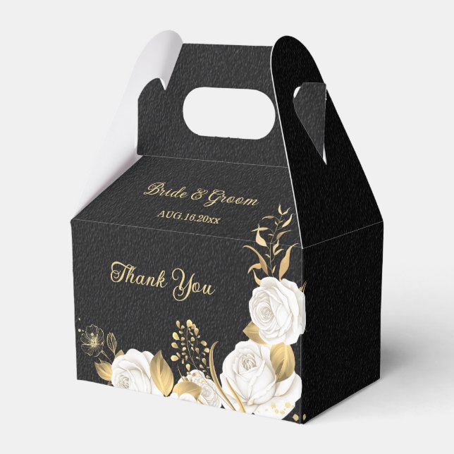 Elegante, weiße Blume Geschenkschachtel (Vorderseite)