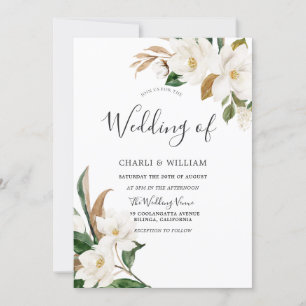 Elegante weiße Blume Hochzeit Einladung