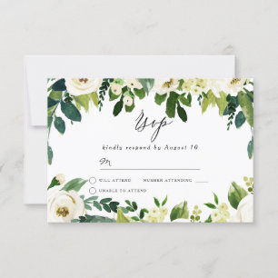 Elegante weiße Blume Schöne Frühjahrshochzeit RSVP Karte