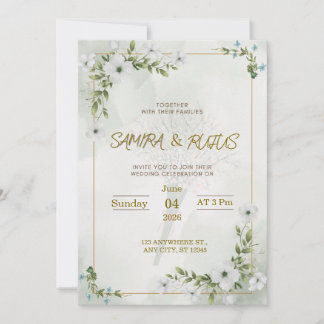 Elegante weiße Blumen-Hochzeitseinladungskarte Einladung