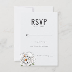 Elegante weiße Blumen-RSVP RSVP Karte
