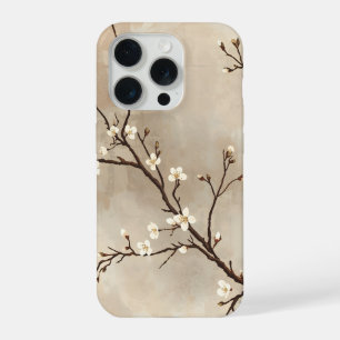 Elegante weiße Blüten Minimal Zweig iPhone 15 Pro Hülle