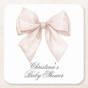 Elegante weiße Bogen-Baby-Party Rechteckiger Pappuntersetzer