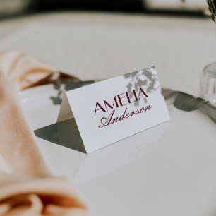 Elegante weiße Burgunder Alte-Geld-Hochzeit-Platzk Tischnummer