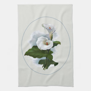 Elegante weiße Calla-Lilien Geschirrtuch