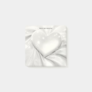 Elegante weiße Cream Heart Post it Notes Post-it Klebezettel