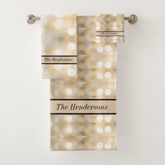 Elegante weiße Creme aus weißem Licht Chic Moderne Badhandtuch Set (Insitu)