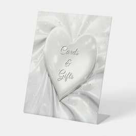 Elegante weiße Creme Tabletop-Zeichen Sockelschild
