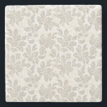 Elegante Weiße Cremige Florale Hochzeit Steinuntersetzer<br><div class="desc">Elegante Weiße Cremige Florale Hochzeit</div>
