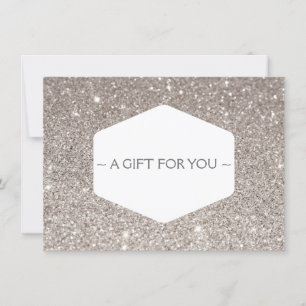 ELEGANTE WEISSE EMBLEM SILVER GLITZER Geschenkkart