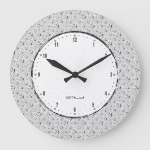 Elegante weiße FauxGlitter und Glitzern große Uh Wanduhr
