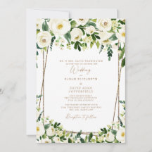 Elegante weiße Flora und Gold feierliche Hochzeit