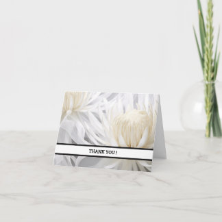 Elegante weiße Floral-Dankeskarte – Anpassbar Dankeskarte