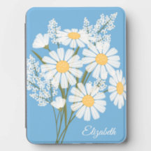 Elegante weiße Floral-Gänseblümchen auf Blau