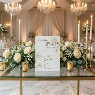 Elegante weiße florale Hochzeits-RSVP-Karte RSVP Karte