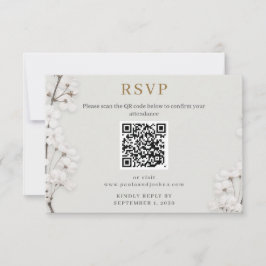 Elegante weiße florale Hochzeits-RSVP mit goldenem RSVP Karte