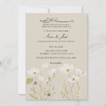 Elegante weiße florale islamische Nikkah-Einladung