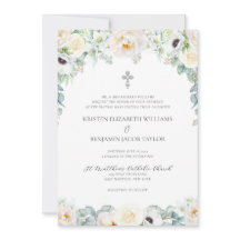 Elegante weiße florale katholische Hochzeit mit RS