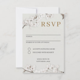 Elegante weiße florale moderne RSVP-Karte RSVP Karte