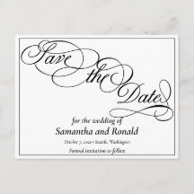Elegante weiße formale Save the Date-Karte